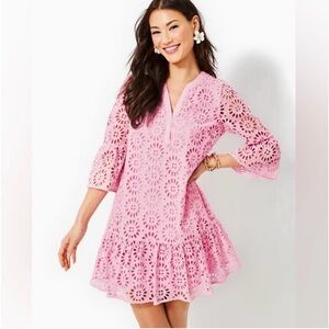Lilly Pulitzer Peony Pink Eyelet Dress